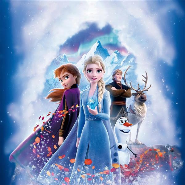 پوستر انیمیشن فروزن با حضور السا و آنا، شاهزاده خانم‌های یخی