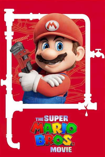 پوستر سوپر ماریو با زمینه قرمز