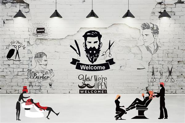 بنر آرایشگاه مردانه لایه باز رایگان