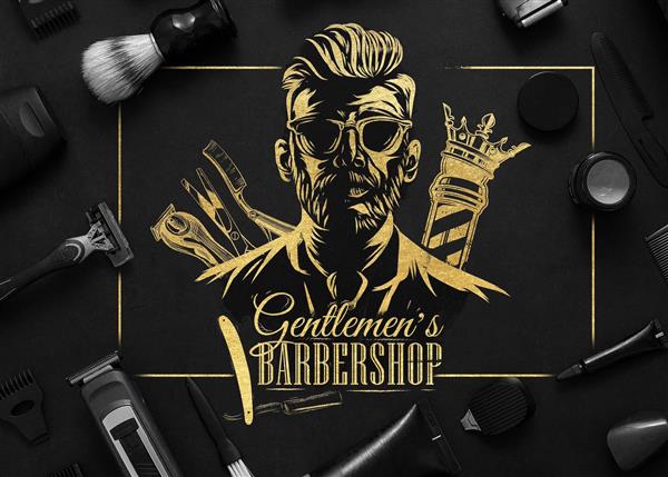 بنر آرایشگاه مردانه لایه باز رایگان