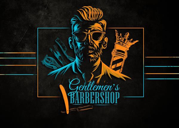 بنر آرایشگاه مردانه لایه باز رایگان