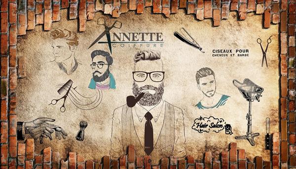 بنر آرایشگاه مردانه لایه باز رایگان