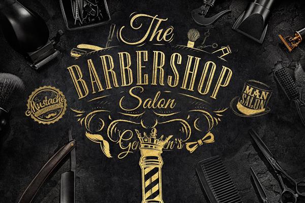 بنر آرایشگاه مردانه لایه باز رایگان
