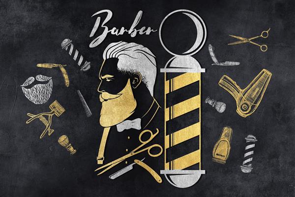 بنر آرایشگاه مردانه لایه باز رایگان