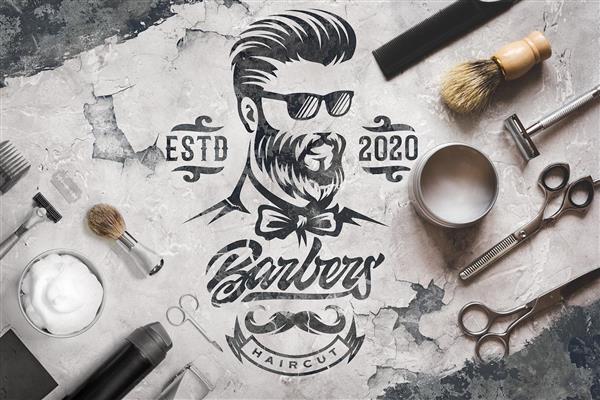 بنر آرایشگاه مردانه لایه باز رایگان