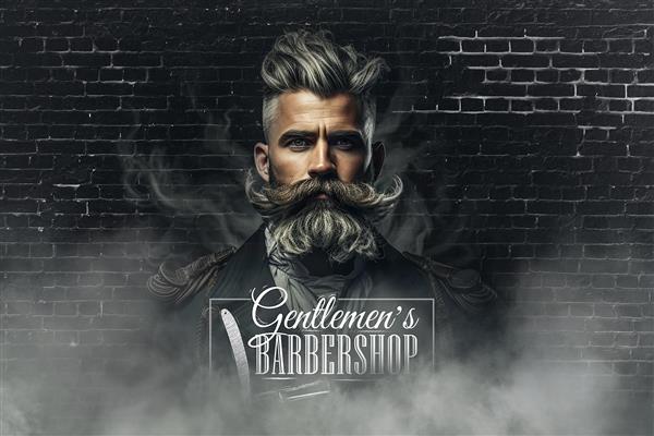 طرح کاغذ دیواری آرایشگاه مردانه barbershop باربر لاکچری