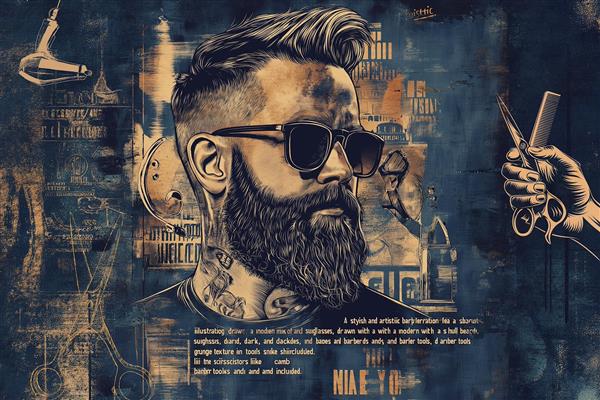 بنر آرایشگاه مردانه لایه باز رایگان