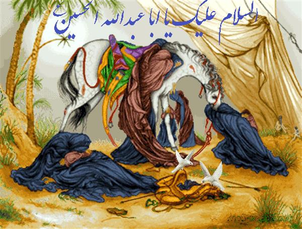 تابلو فرش نگارگری واقعه عاشورا (اسب ذوالجناح)