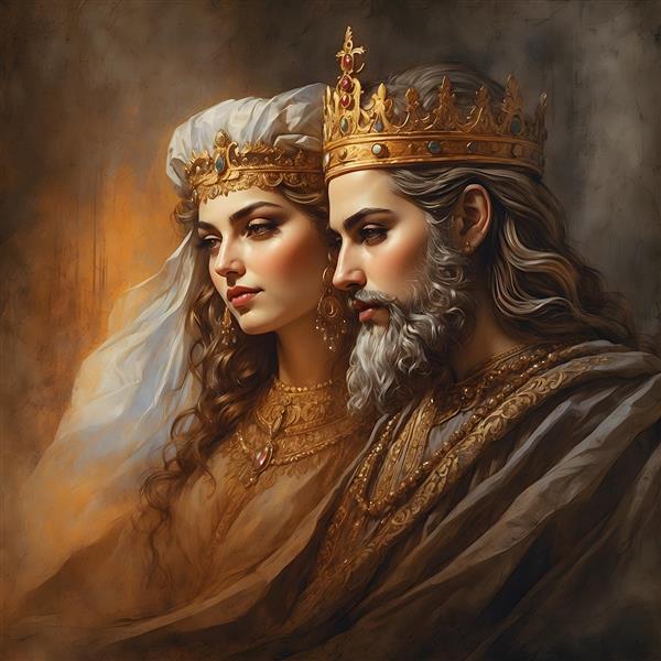 پرتره داریوش سوم و استاتیرا دختر داریوش سوم هخامنشی