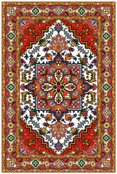 فرش عشایری سفید با ترنج مرکزی و نقوش هندسی و ایلیاتی طرح ژیلا