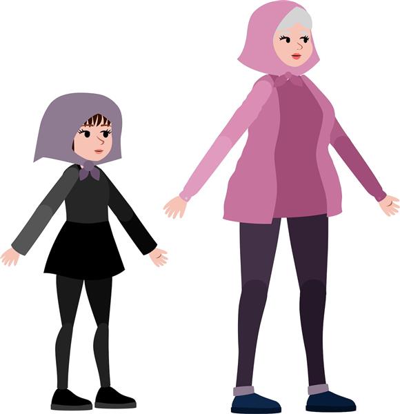 زن و دختر نوجوان شخصیت های ایرانی لایه باز