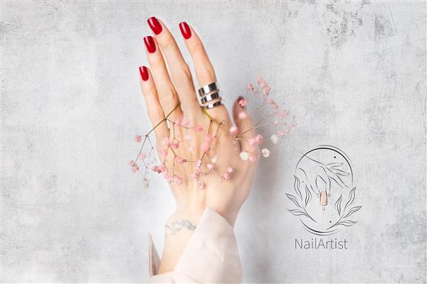 پوستر دیواری کاشت ناخن سالن زیبایی