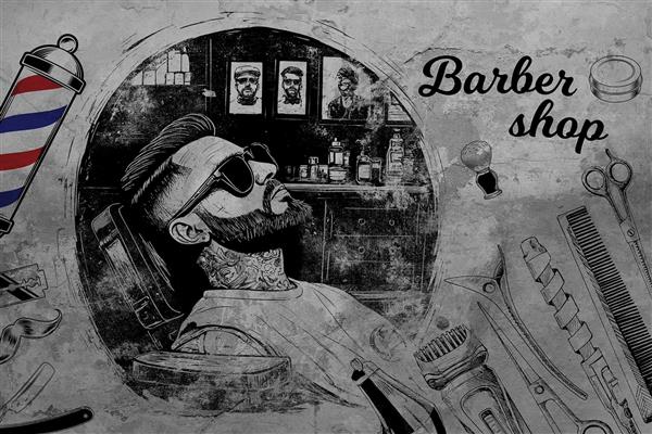 بنر آرایشگاه مردانه لایه باز رایگان