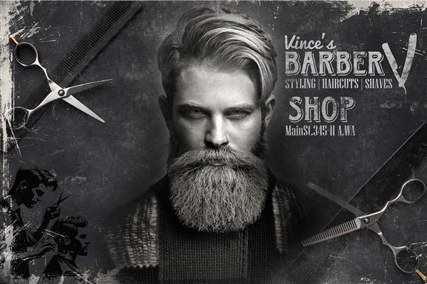 بنر آرایشگاه مردانه لایه باز رایگان