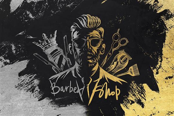 بنر آرایشگاه مردانه لایه باز رایگان