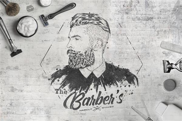 بنر آرایشگاه مردانه لایه باز رایگان