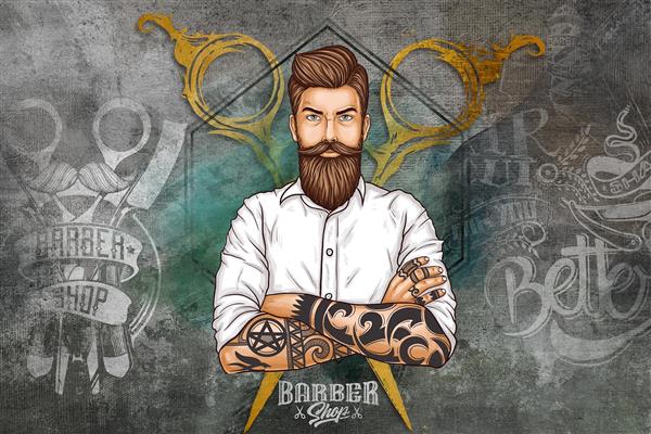 بنر آرایشگاه مردانه لایه باز رایگان