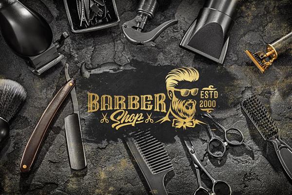 بنر آرایشگاه مردانه لایه باز رایگان