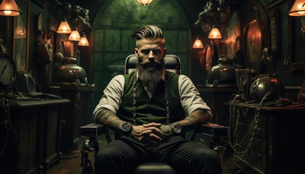 بنر آرایشگاه مردانه لایه باز رایگان