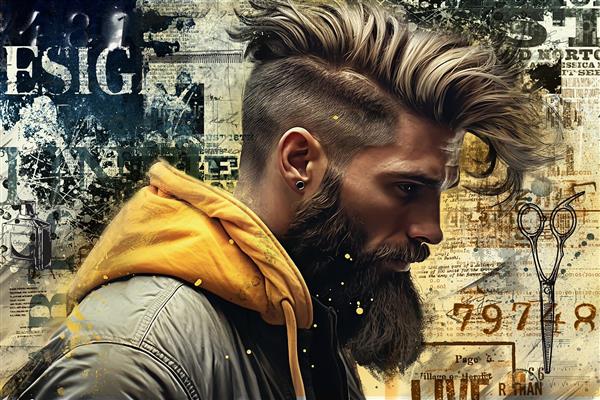 بنر آرایشگاه مردانه لایه باز رایگان