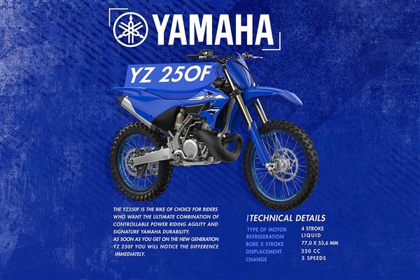 پوستر دیواری موتور کراسyz 250 yamaha با تم سرمه ای جذاب و مشخصات انجین