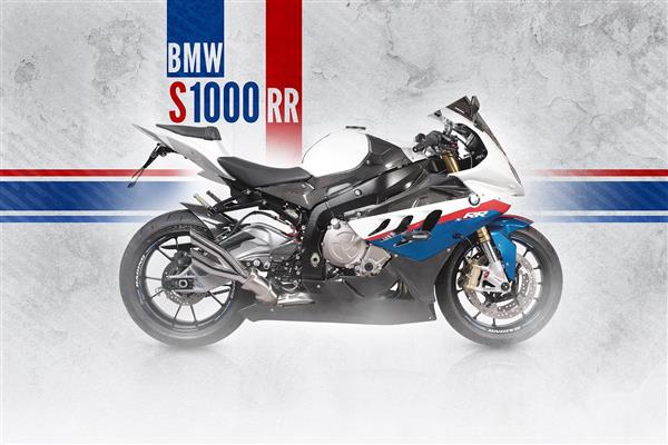 پوستردیواری موتور سنگین bmw 1000 بی ام با زمینه و تم جذاب