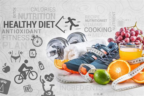 پوستر دیواری کلینیک تغذیه و غذای رژیمی با تم جذاب برای دکور