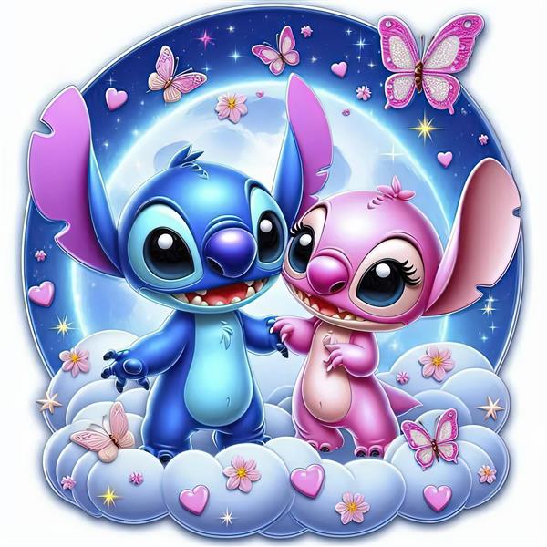 عکس عاشقانه استیچ و آنجل در شب