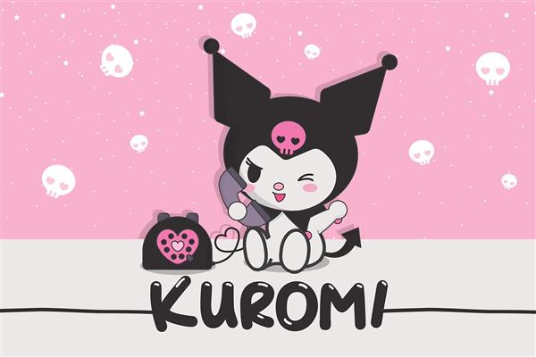 پوستر دیواری کرومی در دنیای فانتزی و با زمینه صورتی بسیار جذاب مخصوص دکور اتاق دخترانه