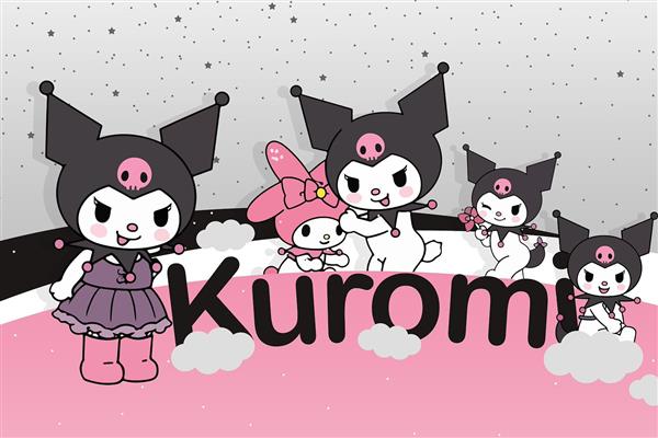 پوستر دیواری کرومی با تم رنگ صورتی و طوسی برای اتاق دخترانه