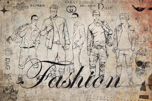 پوستر دیواری بوتیک مردانه مد روز با طراحی جذاب برای دکور