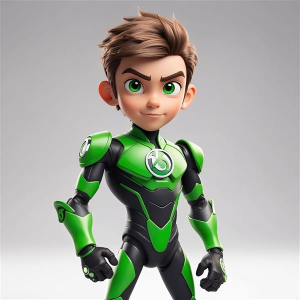 بن تن با لوگوی فضایی در پس‌زمینه سبز