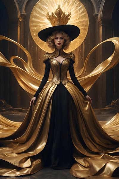 لباس رنگارنگ با کلاه پهن