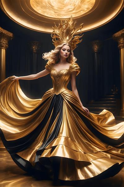 پرتره رنگی با تاج جواهردار