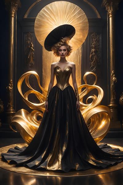 ملکه طلایی با کلاه مشکی