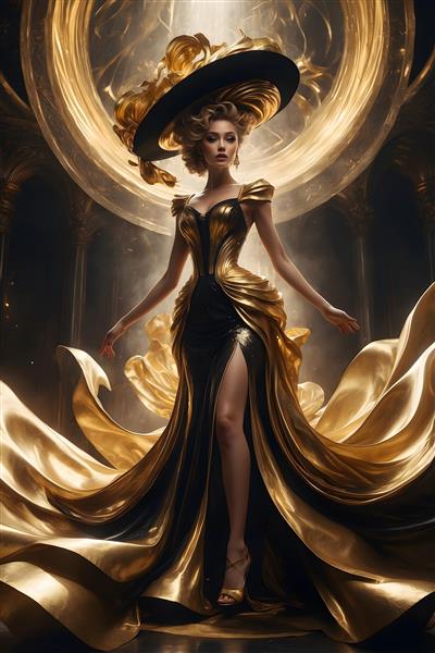 پرتره طلایی با هاله نور