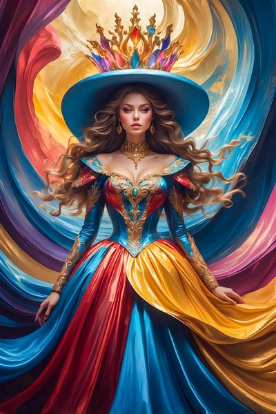 ملکه رنگارنگ کلاه آبی