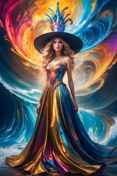 پرتره فشن کلاه طلایی