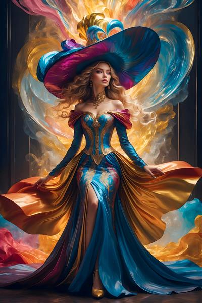 ملکه با لباس رنگی و کلاه