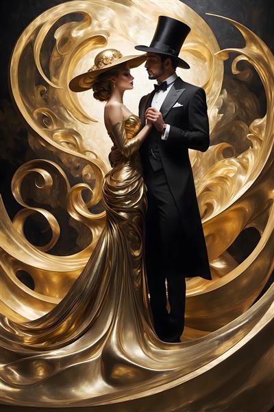 زوج کلاسیک طلایی با کلاه