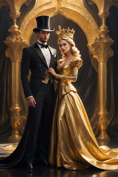 پرتره سلطنتی زوج طلایی