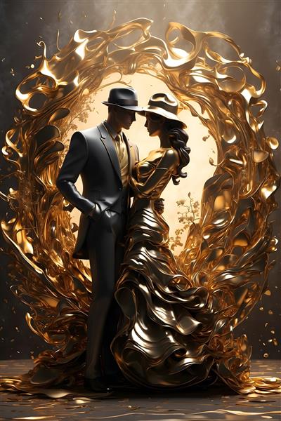 زوج فشن طلایی آرت‌دکو