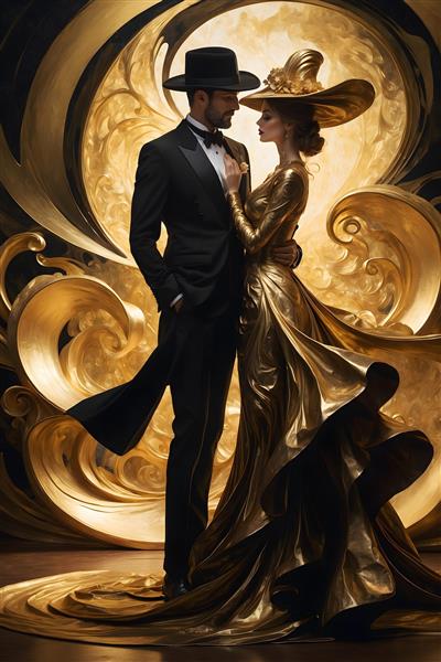 زوج کلاسیک طلایی با کلاه