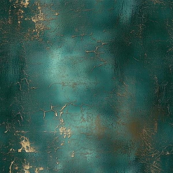 بافت پتینه طلایی با پس‌زمینه سبز تیره و افکت گرانج