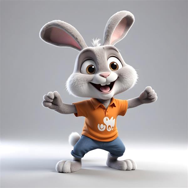 خرگوش پولوشرت نارنجی کارتونی