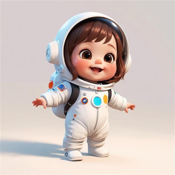 دانلود عکس استوک کاراکتر کودک فضانورد با کوله‌پشتی و کلاه ایمنی (مناسب چاپ عریض)
