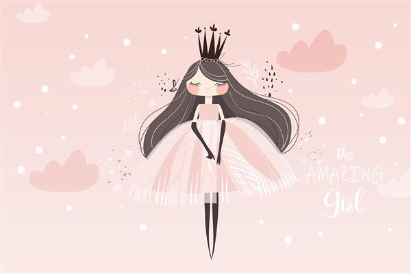 پوستر دیواری پرنسس بسیار زیبا مخصوص دکور اتاق دختر