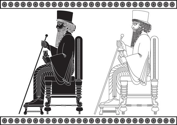 وکتور داریوش بزرگ نشسته بر تخت