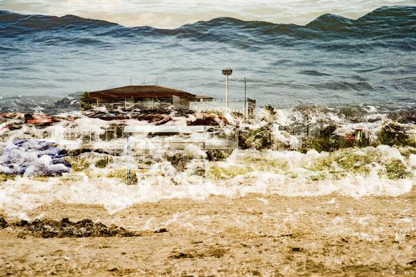 دریای خزر عکاسی انتزاعی مولتی اکسپوژر از امواج دریا و چشم‌اندازهای طبیعت