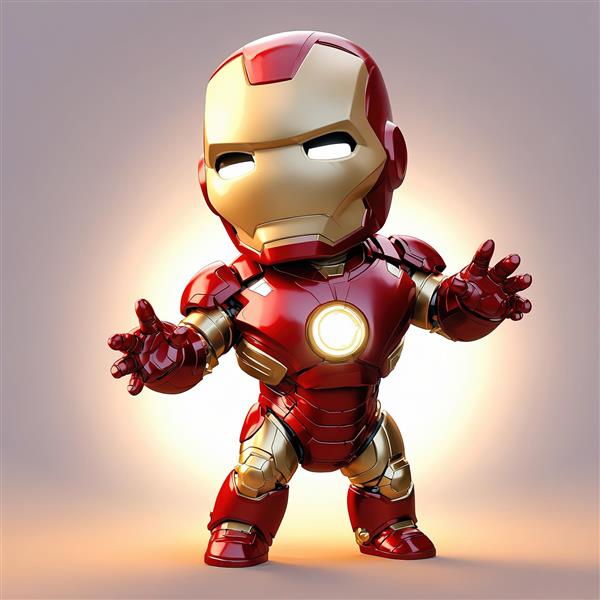 عکس استوک آیرون من کودک با نور درخشان پشت سر و ری‌اکتور مرکزی